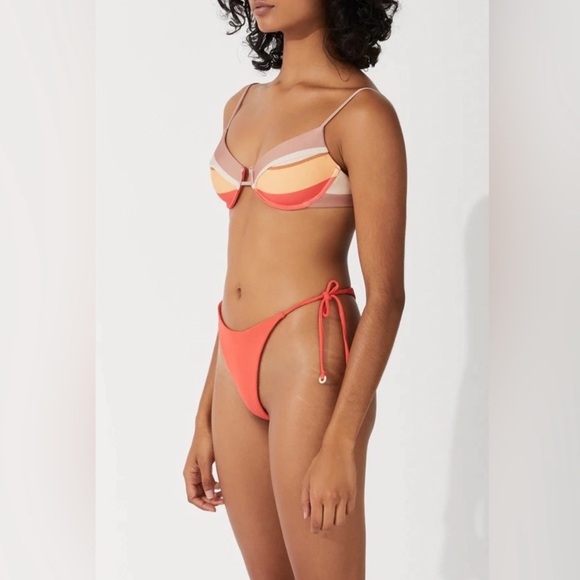 Zulu & Zephyr Sun Stripe Balconette Swim Set US 4 - Picture 6 of 6